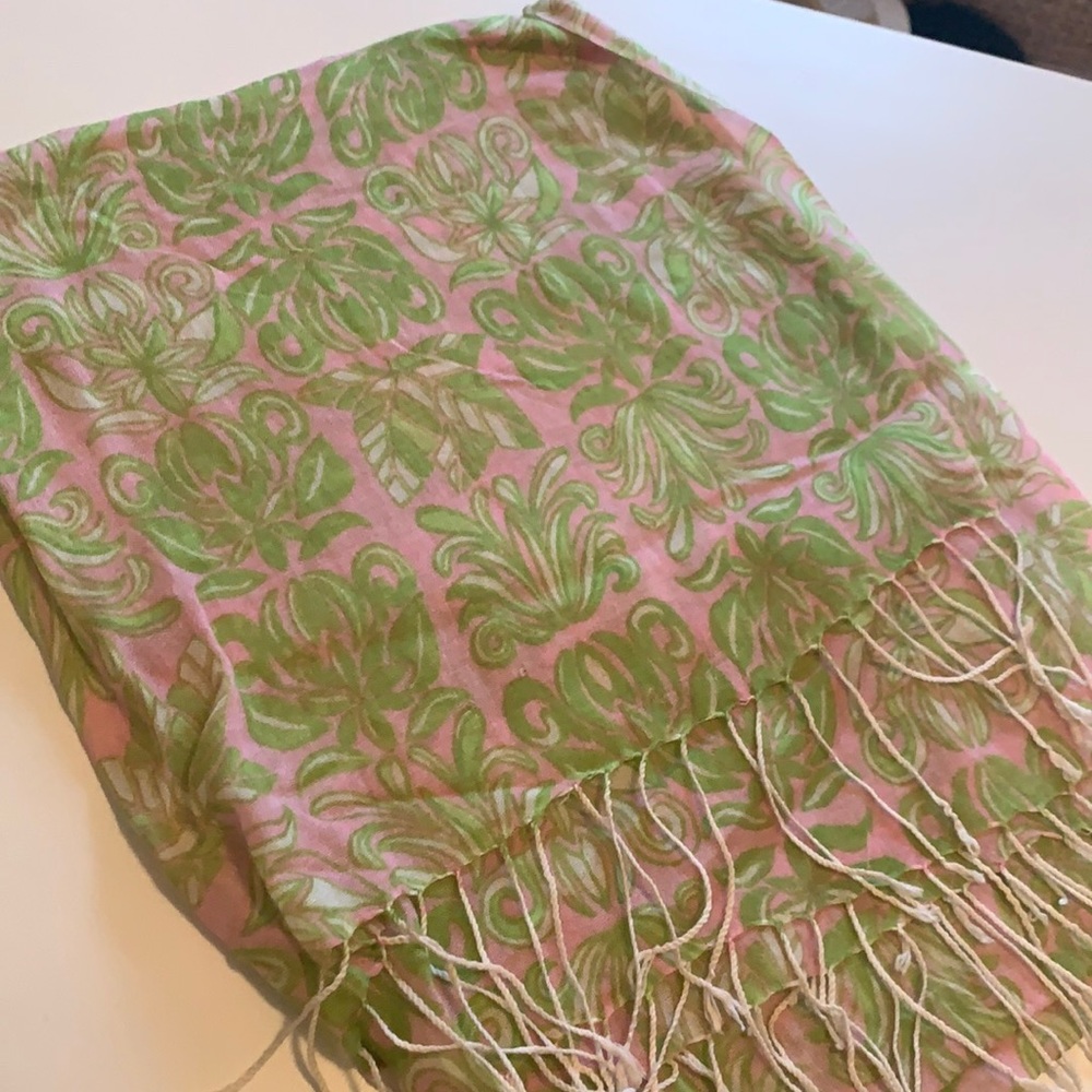 Lilly Pulitzer murphee scarf, pink & green
